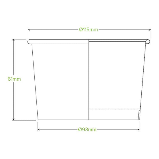 12oz/430mL Kraft Paper BioBowl - 500pcs/Ctn - TEM IMPORTS™