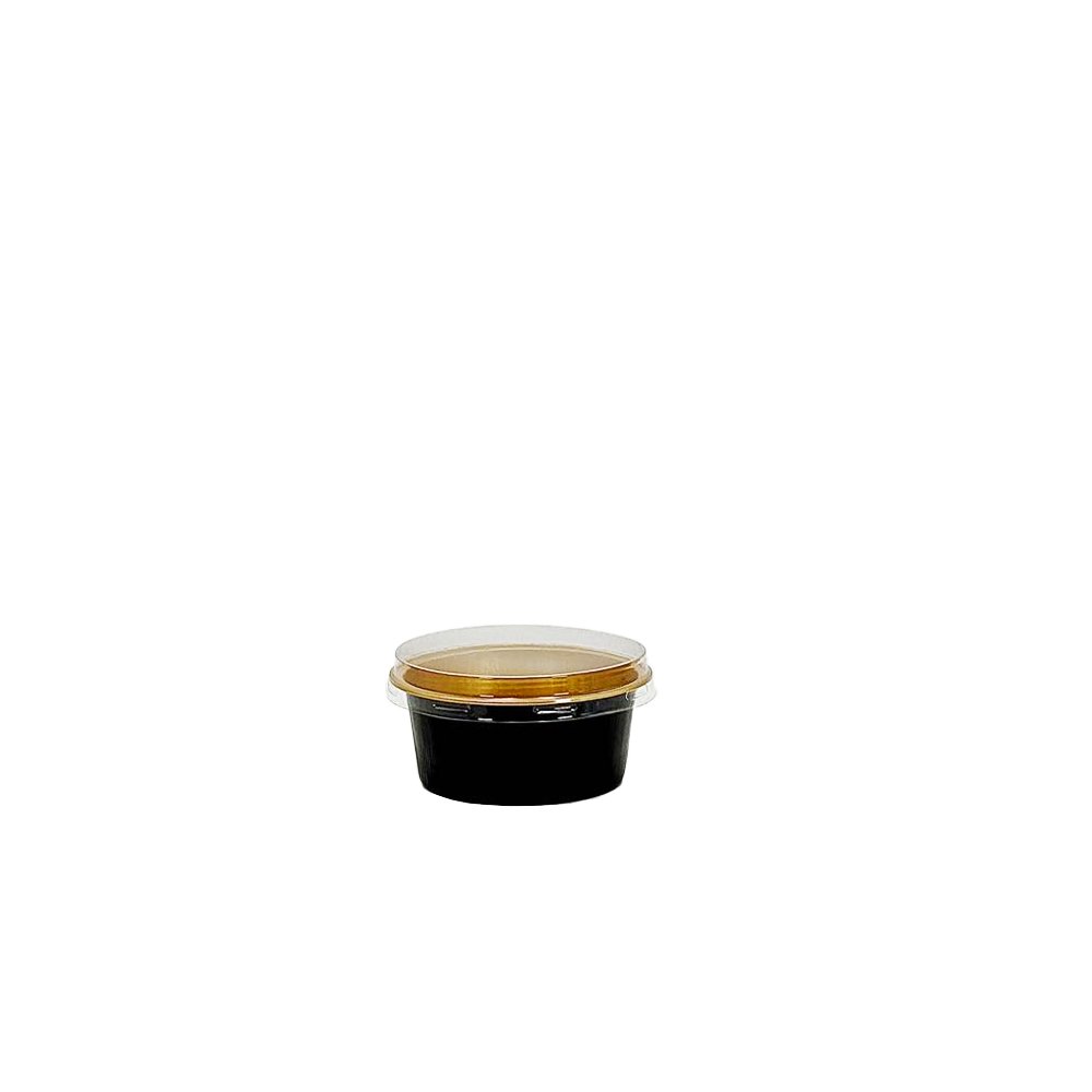 130mL Black & Gold Round Aluminium Foil Cake Tin - TEM IMPORTS™