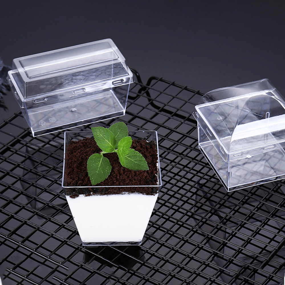 130mL Clear Mini Square Dessert Cup Base - TEM IMPORTS™