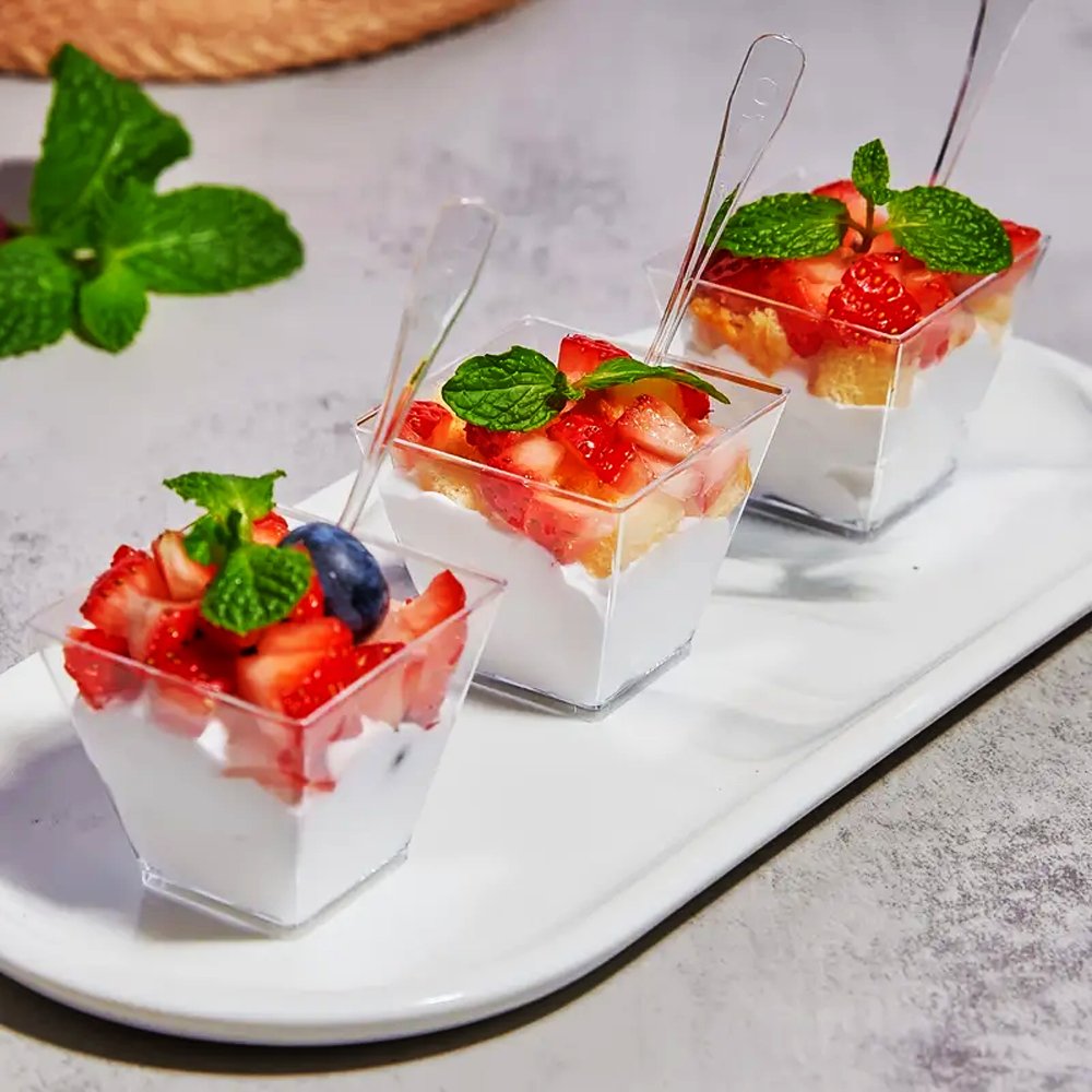 130mL Clear Mini Square Dessert Cup Base - TEM IMPORTS™