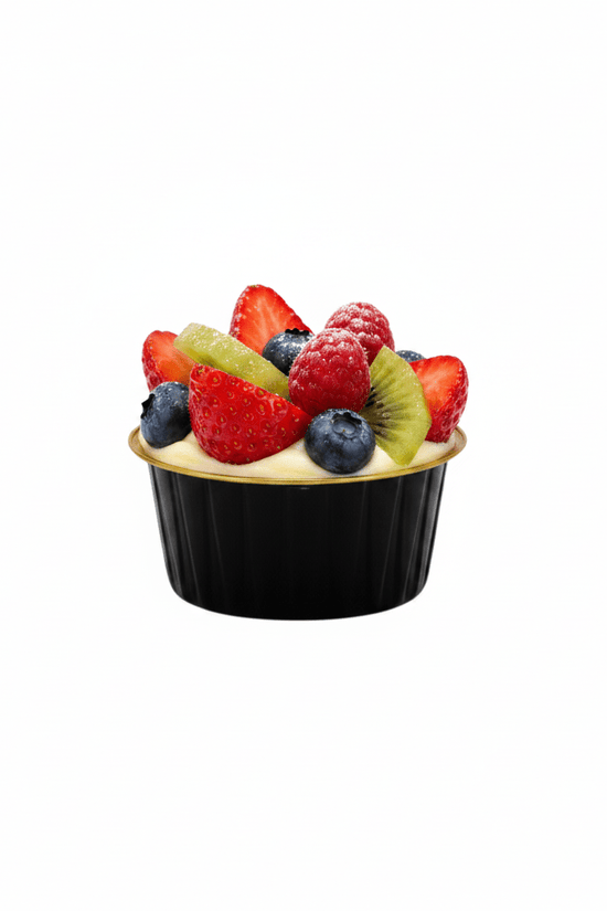130mL Round Aluminium Ribbed Wall Foil Cake Tin - Black&Gold Series - TEM IMPORTS™