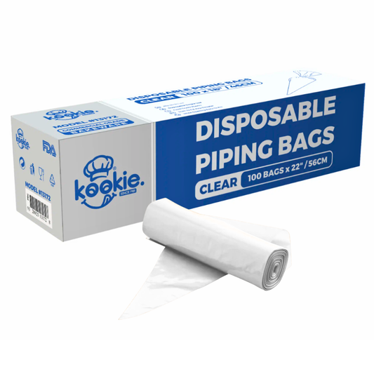 Kookie Disposable Piping Bag Clear 56cm / 22″ - Pack of 100