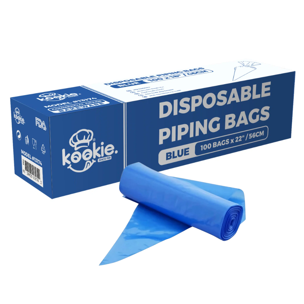 Kookie Disposable Piping Bag Blue 56cm / 22″ - Pack of 100