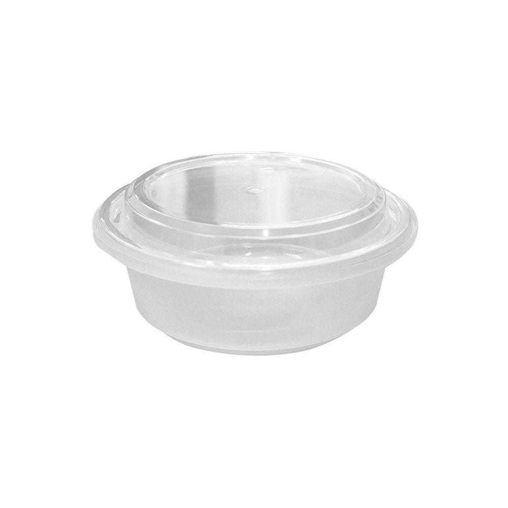 13oz/380mL Round Tampered Evident Clear Frosted Container Set - TEM IMPORTS™