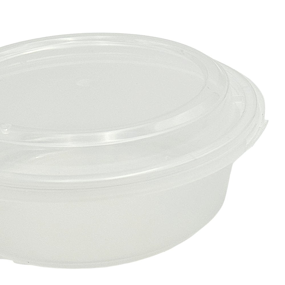 13oz/380mL Round Tampered Evident Clear Frosted Container Set - TEM IMPORTS™