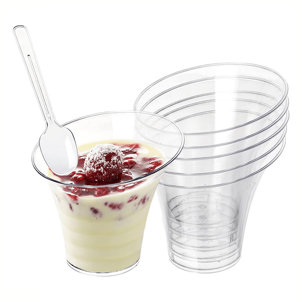 140mL Clear Slanted Wide Top Dessert Cup - TEM IMPORTS™