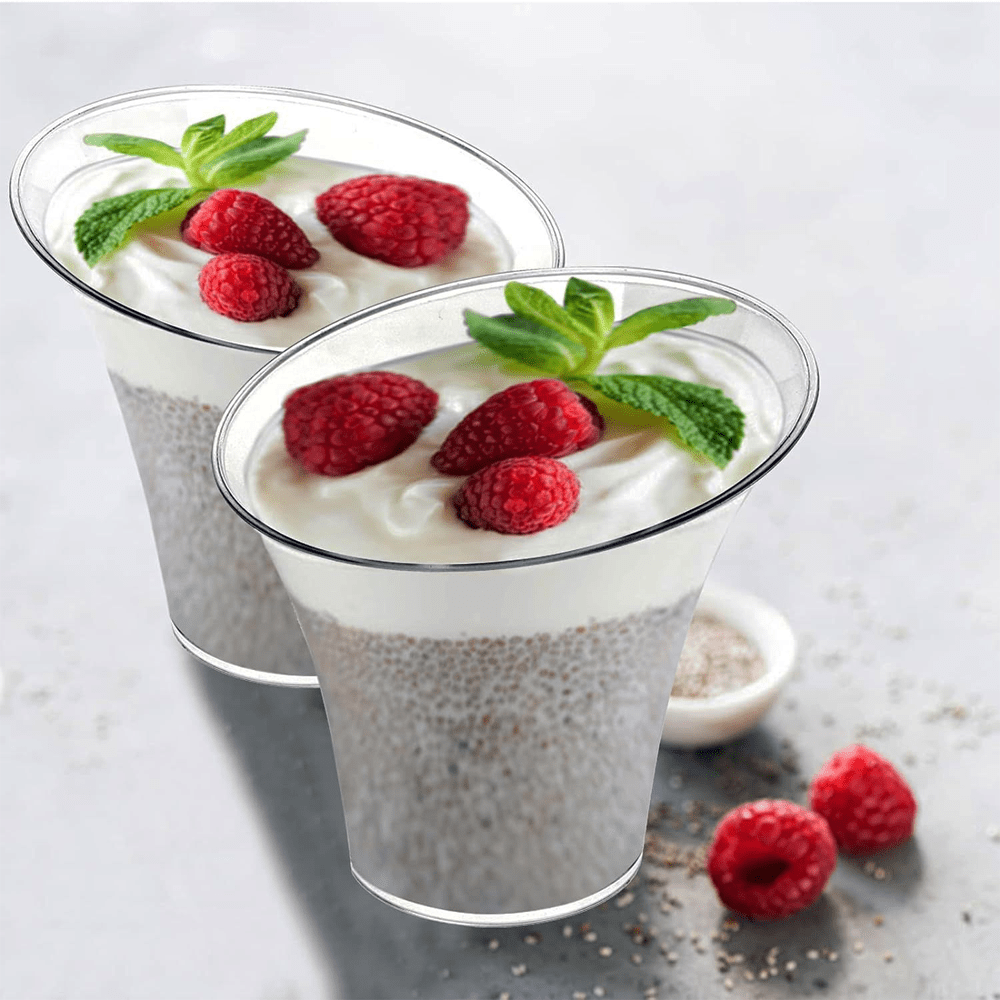 140mL Clear Slanted Wide Top Dessert Cup - TEM IMPORTS™