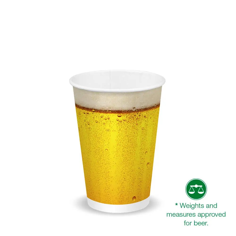 14oz/420mL (90mm) Beer Cold Paper BioCup - 1000/CTN - TEM IMPORTS™