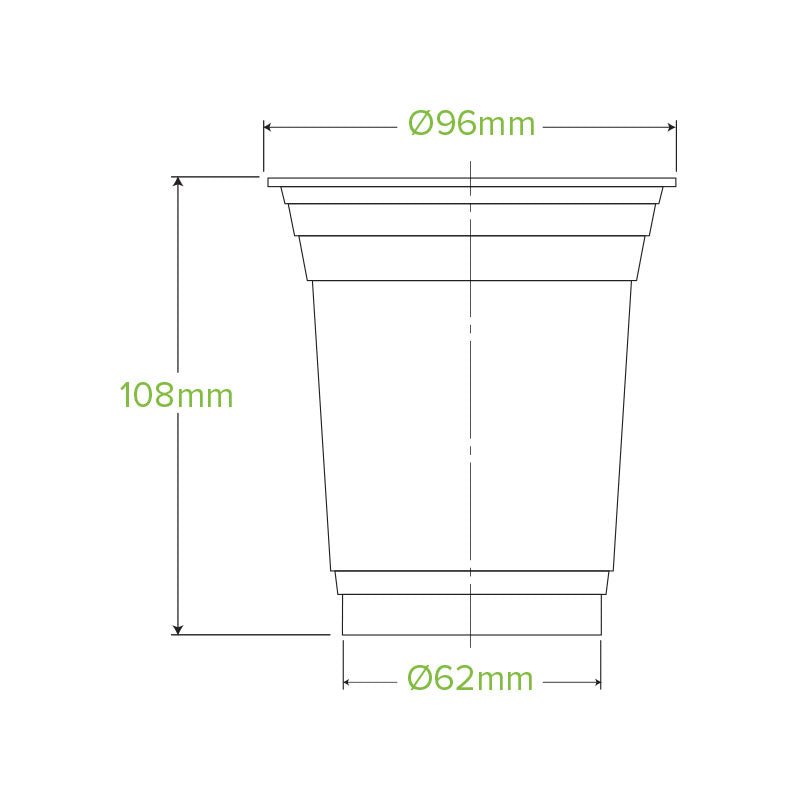 14oz/420mL (96mm) Clear PET BioCup - 1000pcs/ctn - TEM IMPORTS™