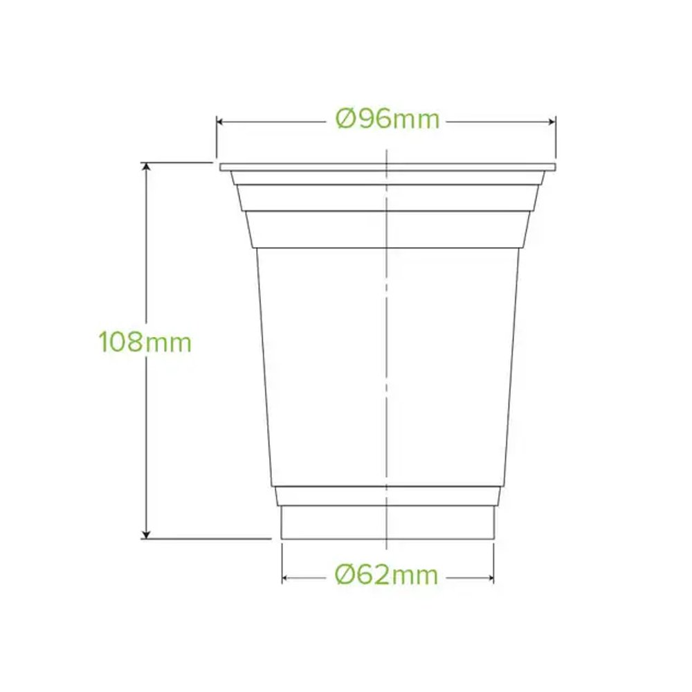 14oz/420mL Clear (96mm) PET Unbranded BioCup - 1000/CTN - TEM IMPORTS™