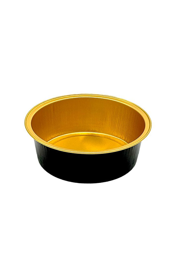 150mL Round Aluminium Foil Cake Tin Black & Gold Series - Smooth Wall