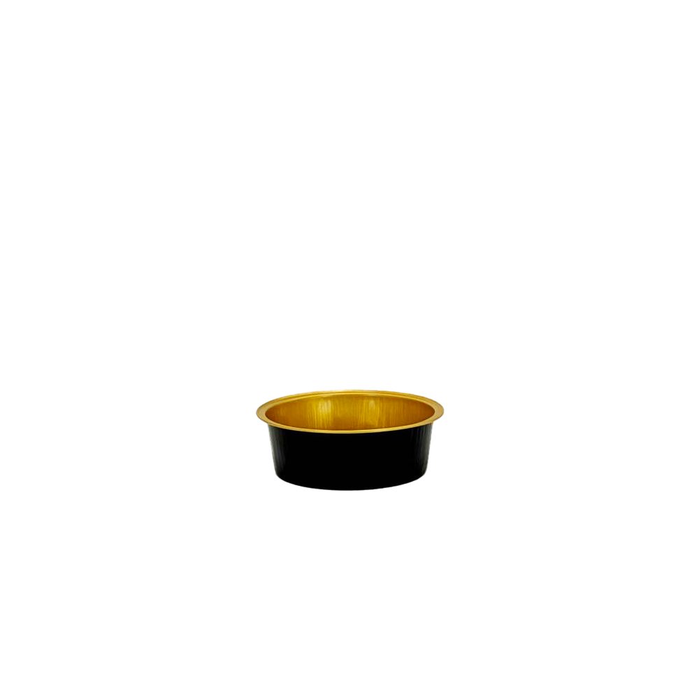 150mL Black & Gold Round Aluminium Foil Cake Tin - TEM IMPORTS™