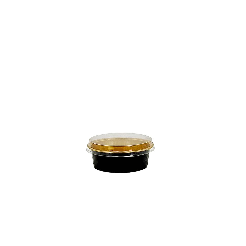 150mL Black & Gold Round Aluminium Foil Cake Tin - TEM IMPORTS™