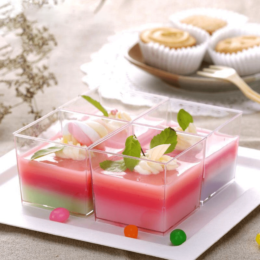 150mL Clear Mini Square Dessert Cup Base - TEM IMPORTS™