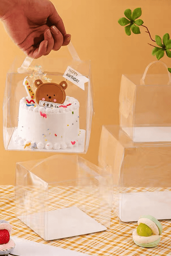 150x150x130mm Clear Square Box With Handle - TEM IMPORTS™