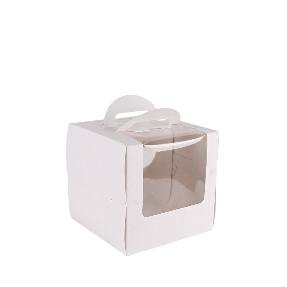 15x15 Tall White Top Handle Window Cake Box With Tray - H15 - TEM IMPORTS™