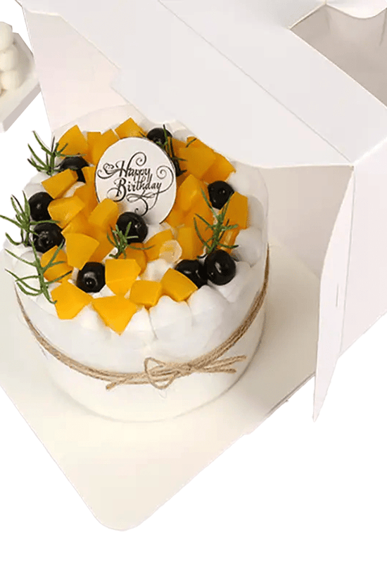 15x15 Tall White Top Handle Window Cake Box With Tray - H15 - TEM IMPORTS™