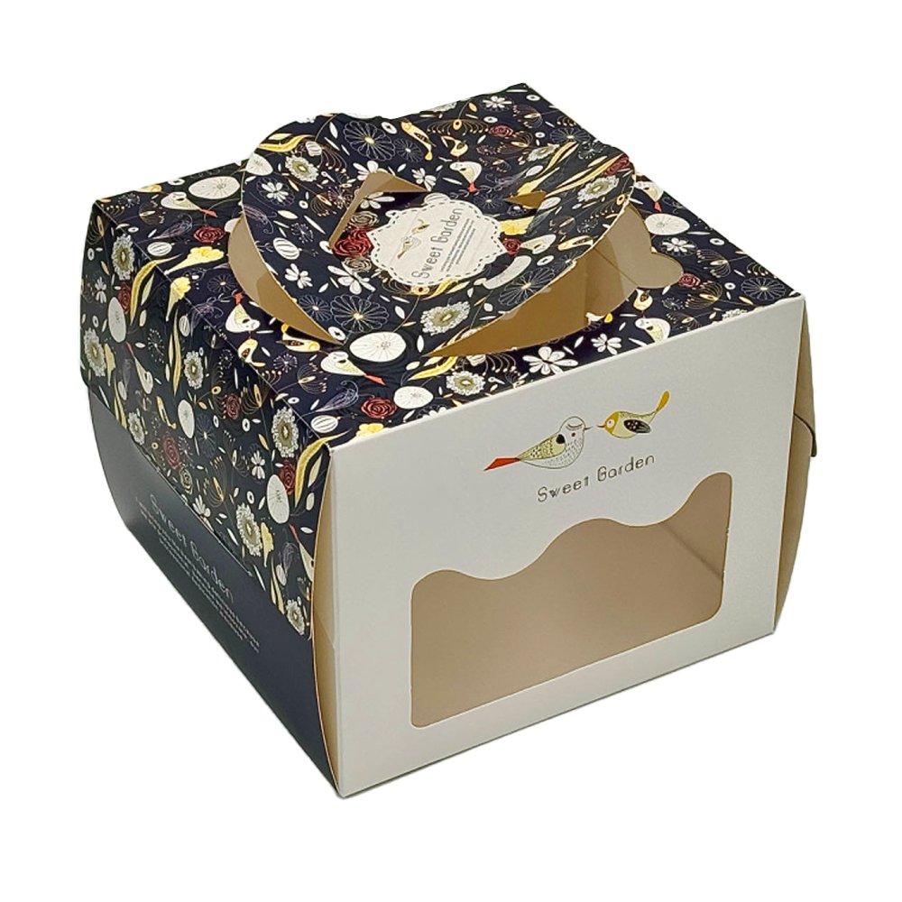 15x15x12 Patisserie Square Cake Box With Window - Sweet Garden - TEM IMPORTS™