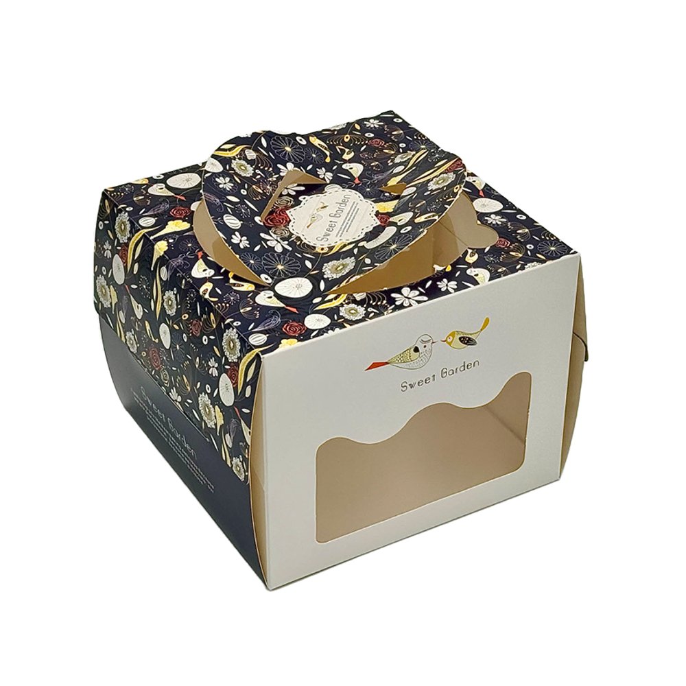 15x15x12 Patisserie Square Cake Box With Window - Sweet Garden - TEM IMPORTS™