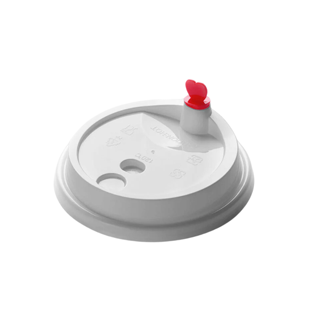 16 - 24oz - (D/90mm) Bubble Tea Cup Lid With Red Heart Plug - TEM IMPORTS™