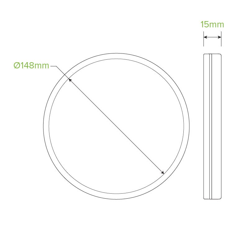 16-33oz/500-1000mL White Paper BioBowl Lid - 400pcs/Ctn - TEM IMPORTS™