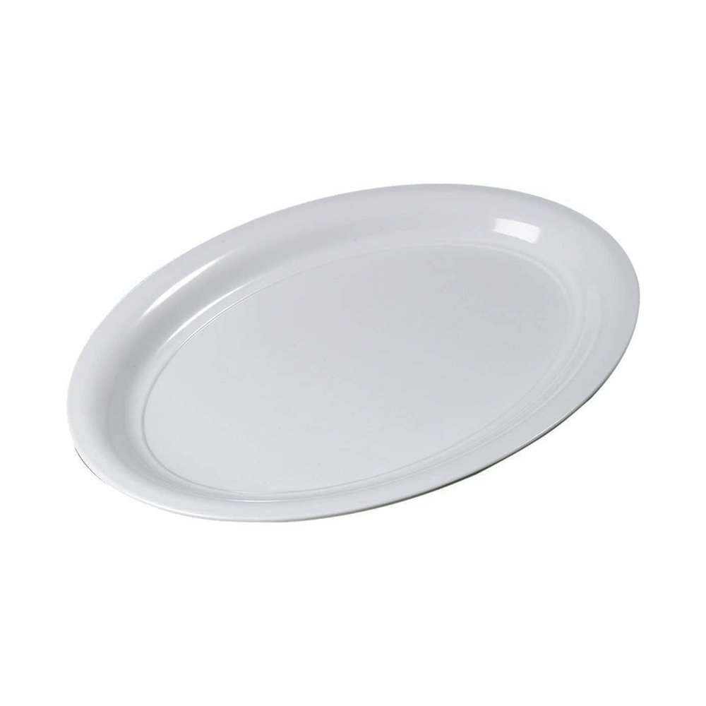 16 Inch Plastic Oval Food Platter - White - TEM IMPORTS™