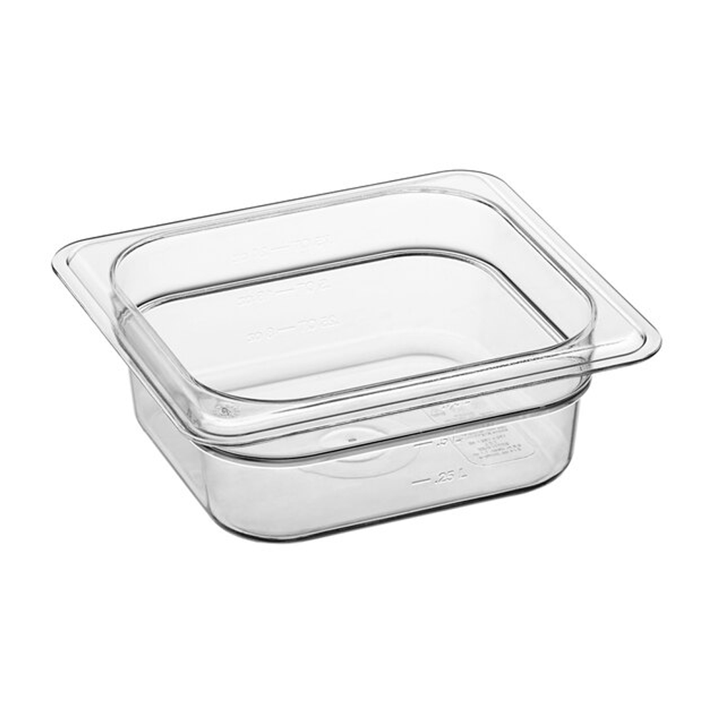 1/6 Size Clear Polycarbonate Food Pan - 65mm - TEM IMPORTS™