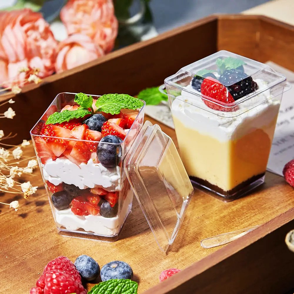 160mL Clear Mini Square Dessert Cup Base - TEM IMPORTS™