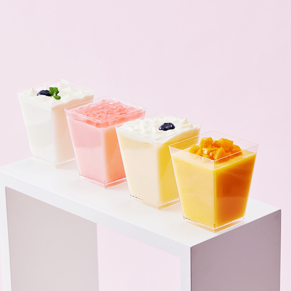 160mL Clear Mini Square Dessert Cup Base - TEM IMPORTS™