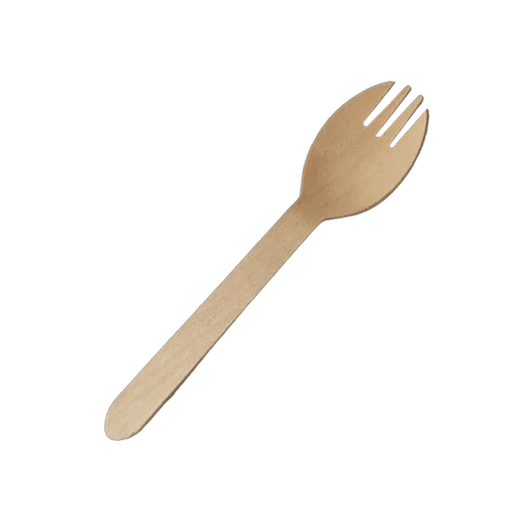 16cm Eco - Friendly Wooden Spork - TEM IMPORTS™