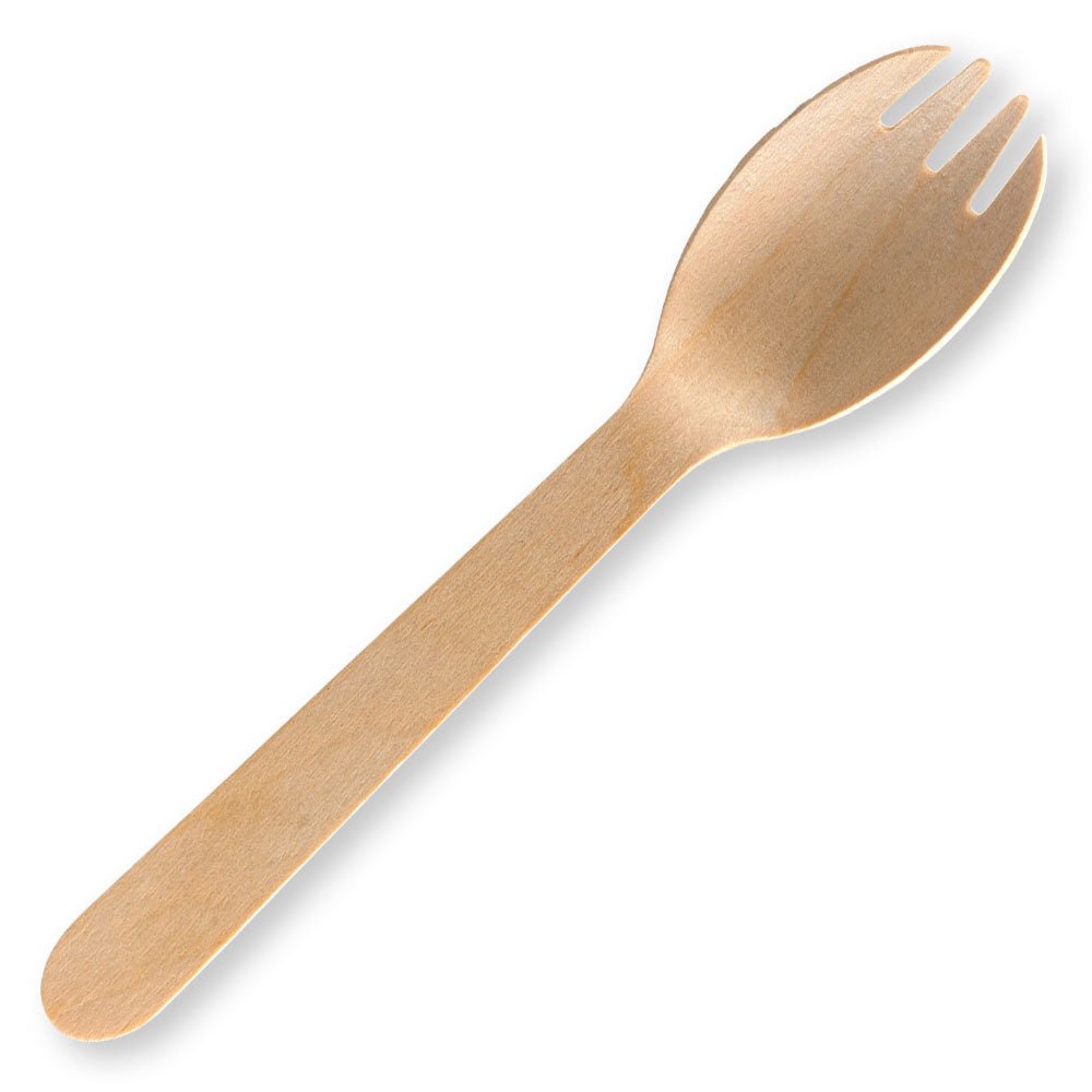 16cm Unbranded Wood Spork - 2000pcs/Ctn - TEM IMPORTS™