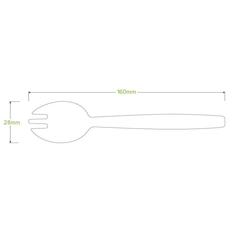 16cm Unbranded Wood Spork - 2000pcs/Ctn - TEM IMPORTS™