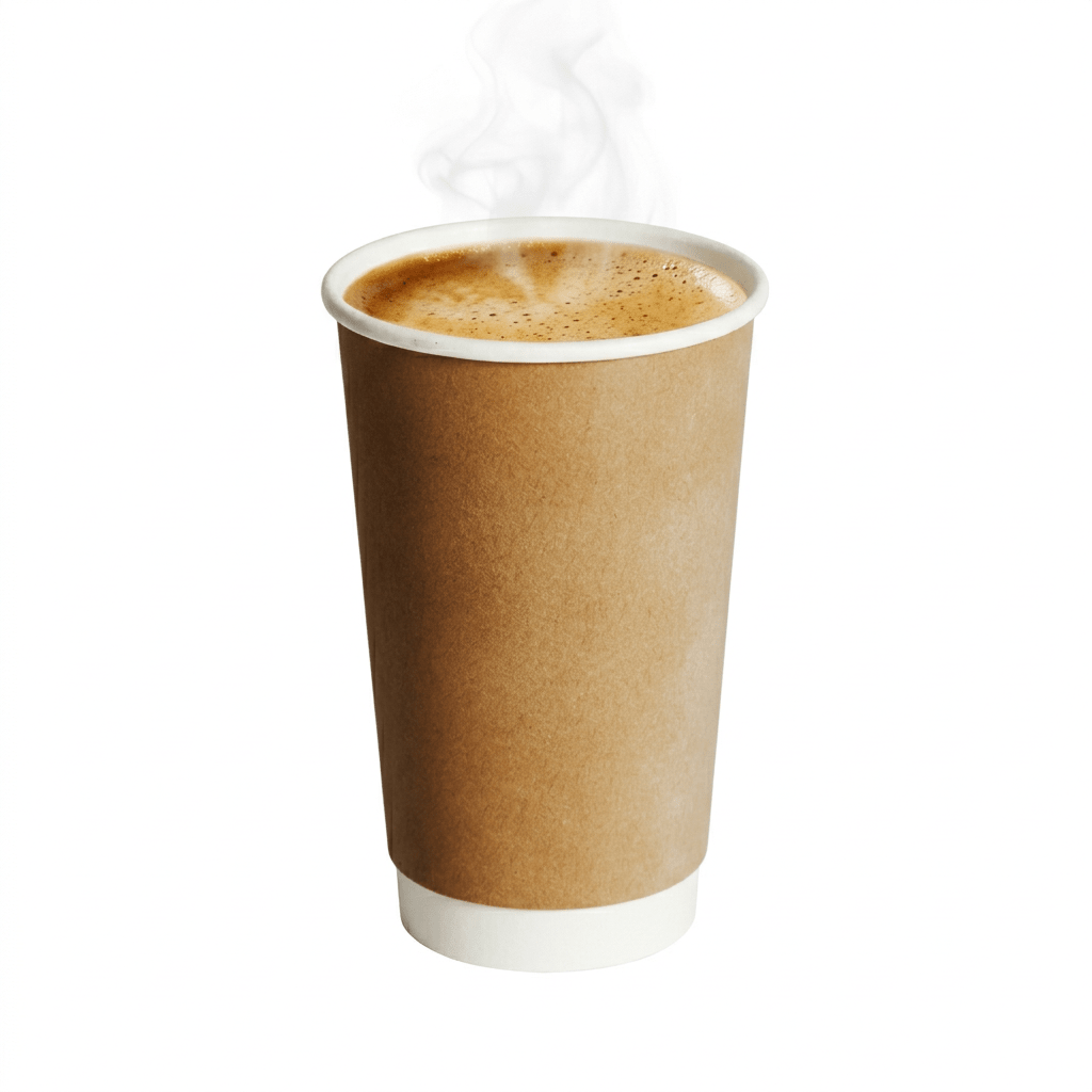 16oz Kraft Double Wall Paper Coffee Cup - 90mm Rim (Carton of 500) - TEM IMPORTS™