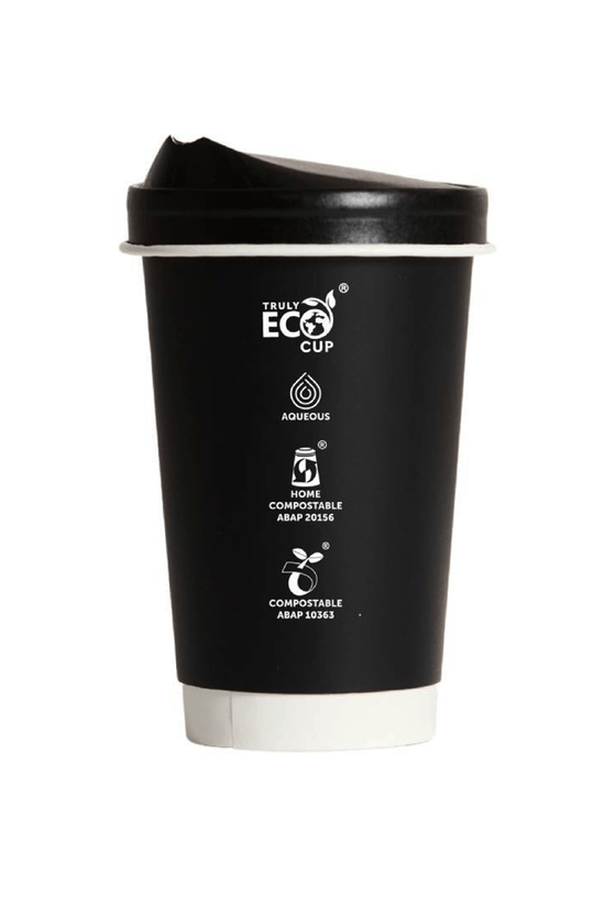 16oz Truly Eco® Aqueous Double Wall Paper Cup Black - 500/CTN - TEM IMPORTS™
