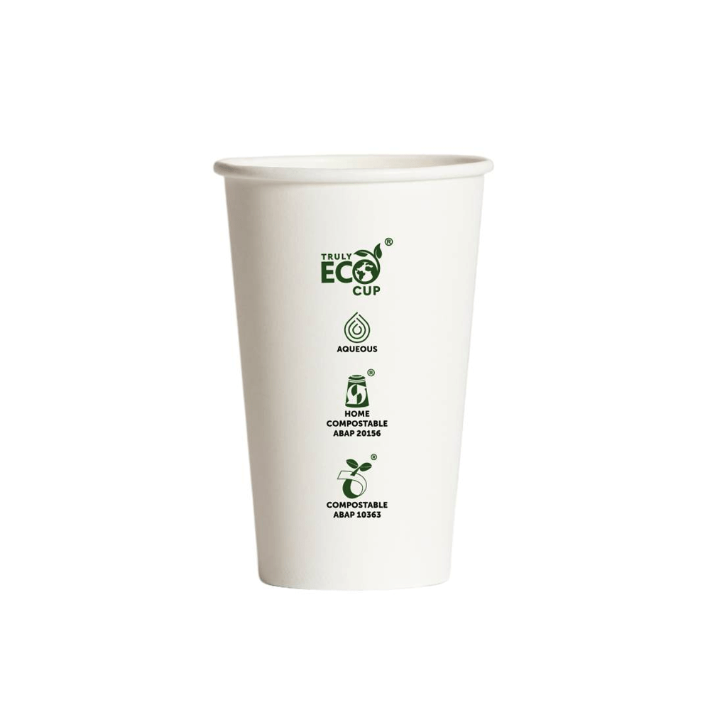16oz Truly Eco® Aqueous Single Wall Paper Cup White - 1000/CTN - TEM IMPORTS™