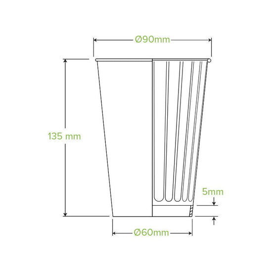 16oz/460mL (90mm) White Double Wall BioCup - 600pcs/ctn - TEM IMPORTS™