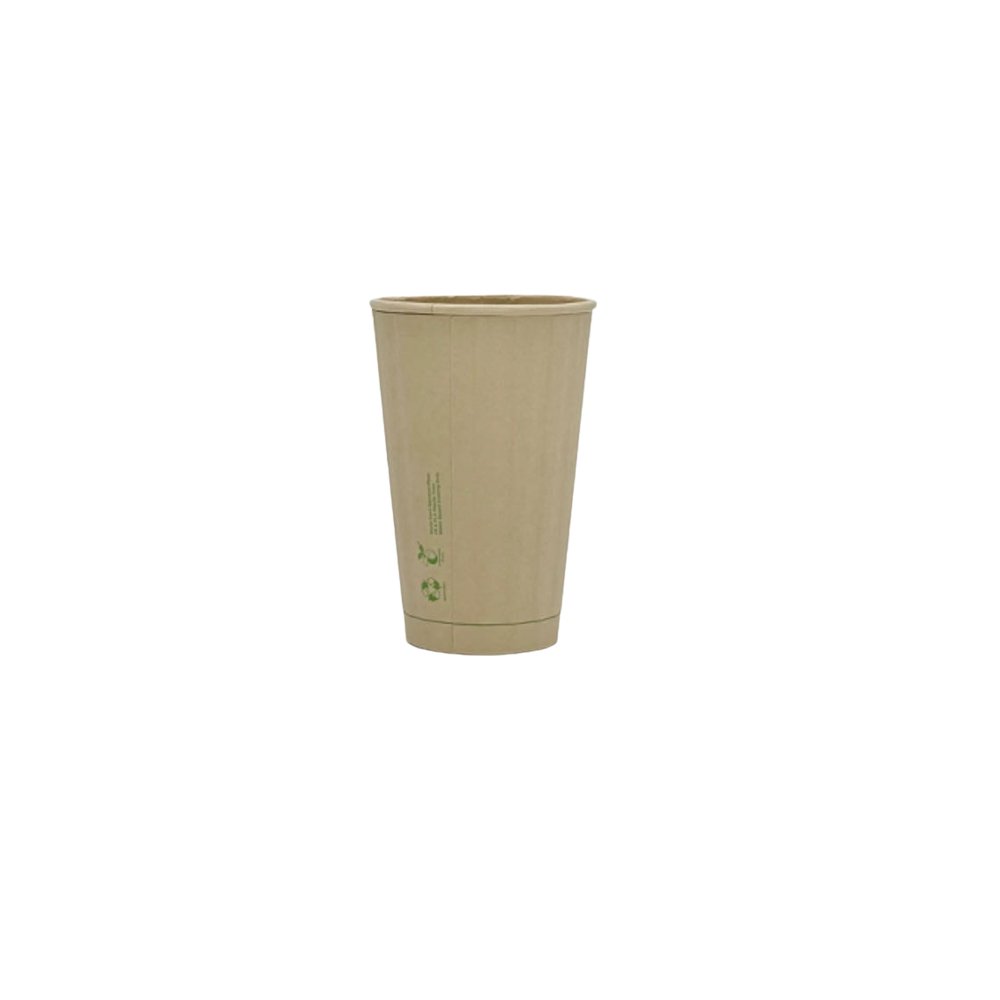 16oz/475mL Aqueous Coated DW (D/90mm) Embossed Bamboo Paper Cup - TEM IMPORTS™