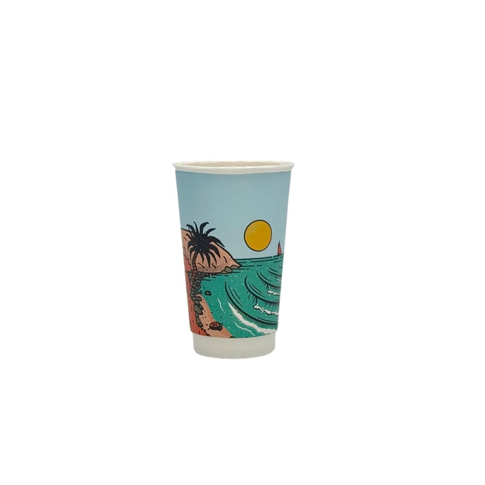 16oz/475mL Aqueous Coated DW (D/90mm) Paper Cup - Australia's Wonder - TEM IMPORTS™