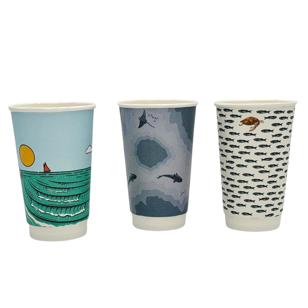 16oz/475mL Aqueous Coated DW (D/90mm) Paper Cup - Australia's Wonder - TEM IMPORTS™