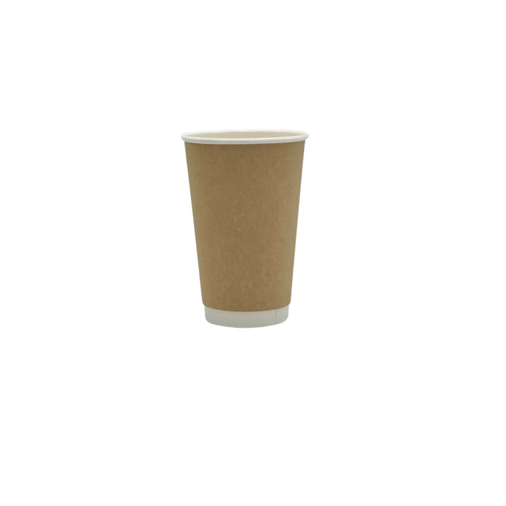 16oz/475mL PE Coated DW (D/90mm) Paper Cup Kraft - TEM IMPORTS™