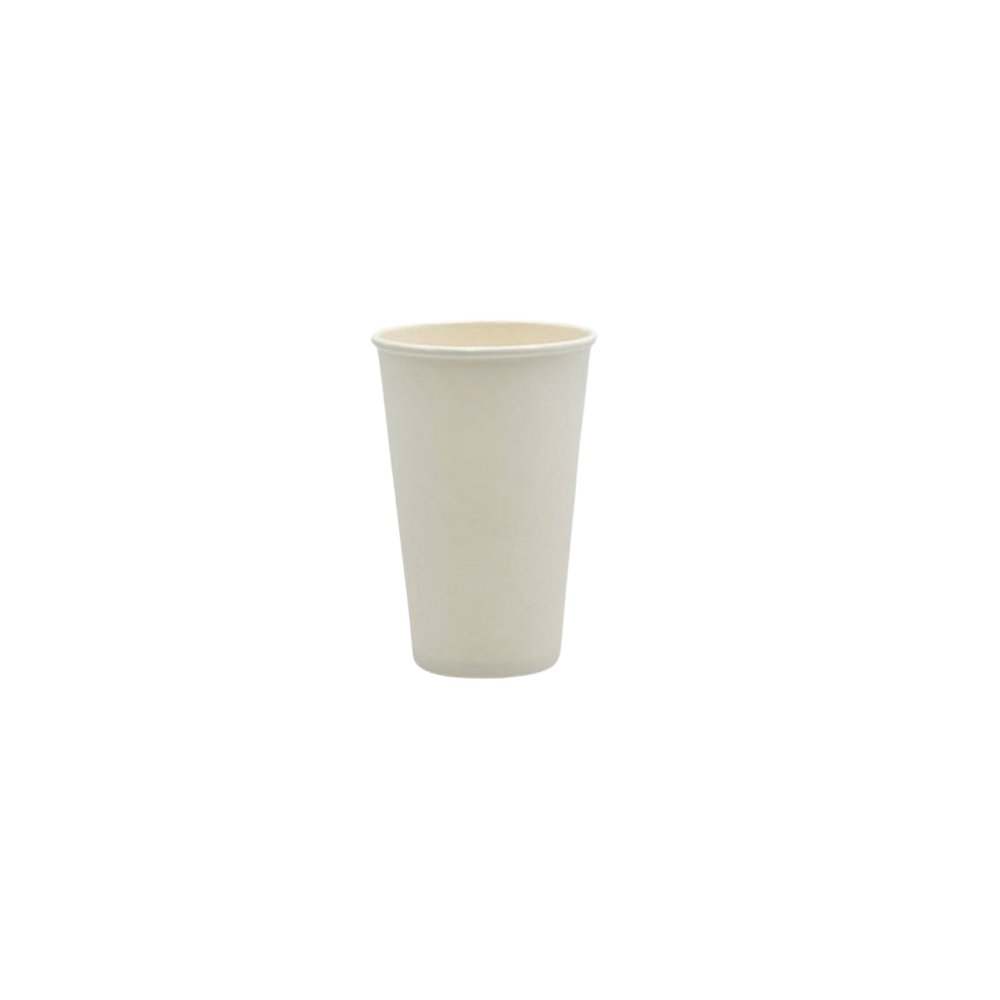 16oz/475mL PE Coated SW (D/90mm) Paper Cup Plain White - TEM IMPORTS™