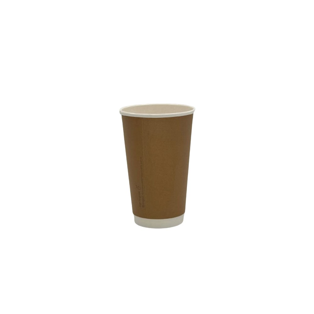 16oz/475mL PLA Coated DW (D/90mm) Paper Cup Kraft - TEM IMPORTS™