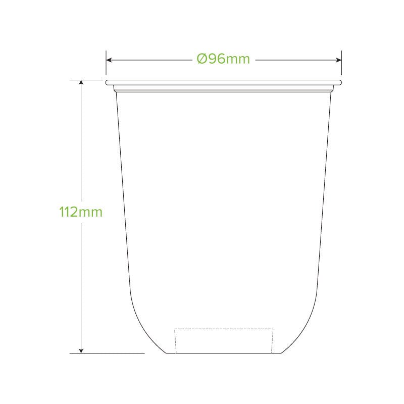 16oz/500mL (96mm) Clear PET Tumbler BioCup - 1000pcs/ctn - TEM IMPORTS™