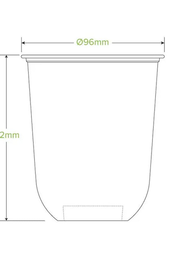 16oz/500mL Clear (96mm) PET Unbranded Tumbler Biocup - 1000/CTN - TEM IMPORTS™