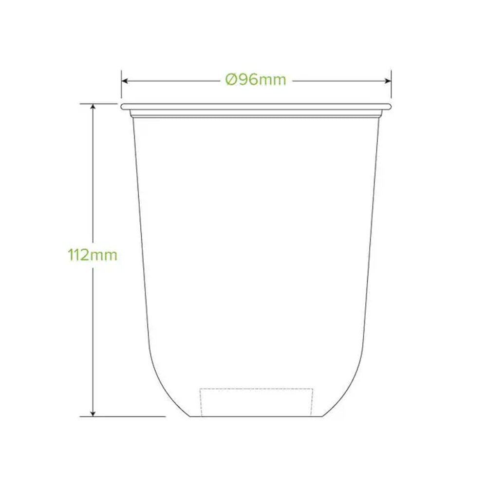 16oz/500mL Clear (96mm) PET Unbranded Tumbler Biocup - 1000/CTN - TEM IMPORTS™