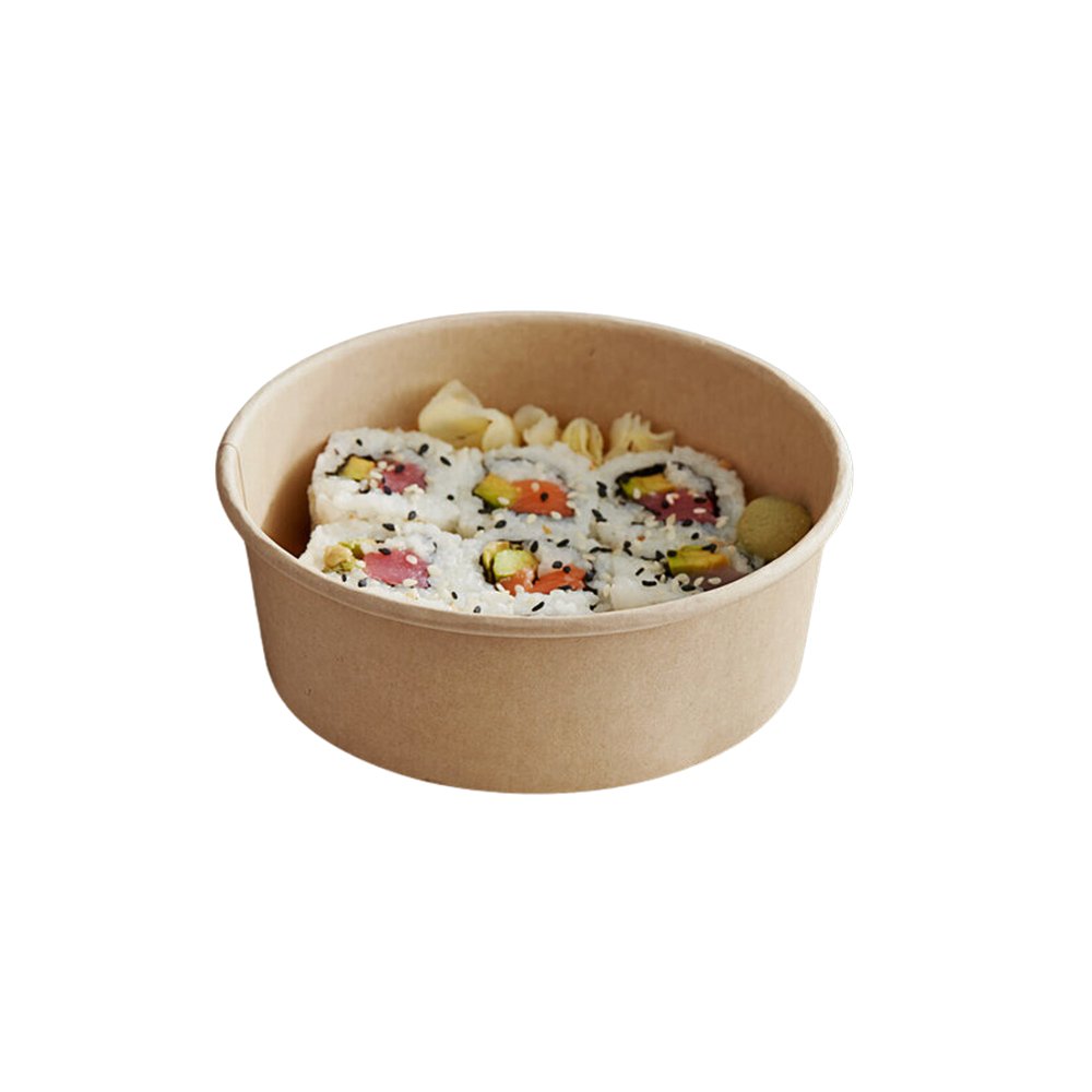 16oz/500mL PE Coated Kraft Paper Salad Bowl - TEM IMPORTS™