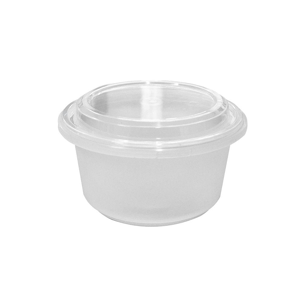 16oz/500mL Round Tampered Evident Clear Frosted Container Set - TEM IMPORTS™