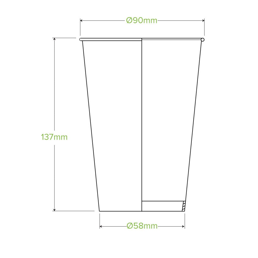 16oz/510mL Leaf (90mm) Cold Paper BioCup - 1000/CTN - TEM IMPORTS™