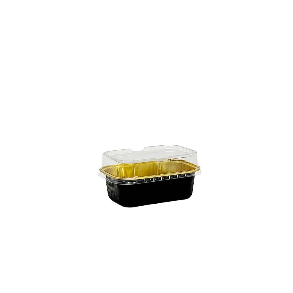 170mL Black & Gold Rectangular Aluminium Foil Cake Tin - TEM IMPORTS™