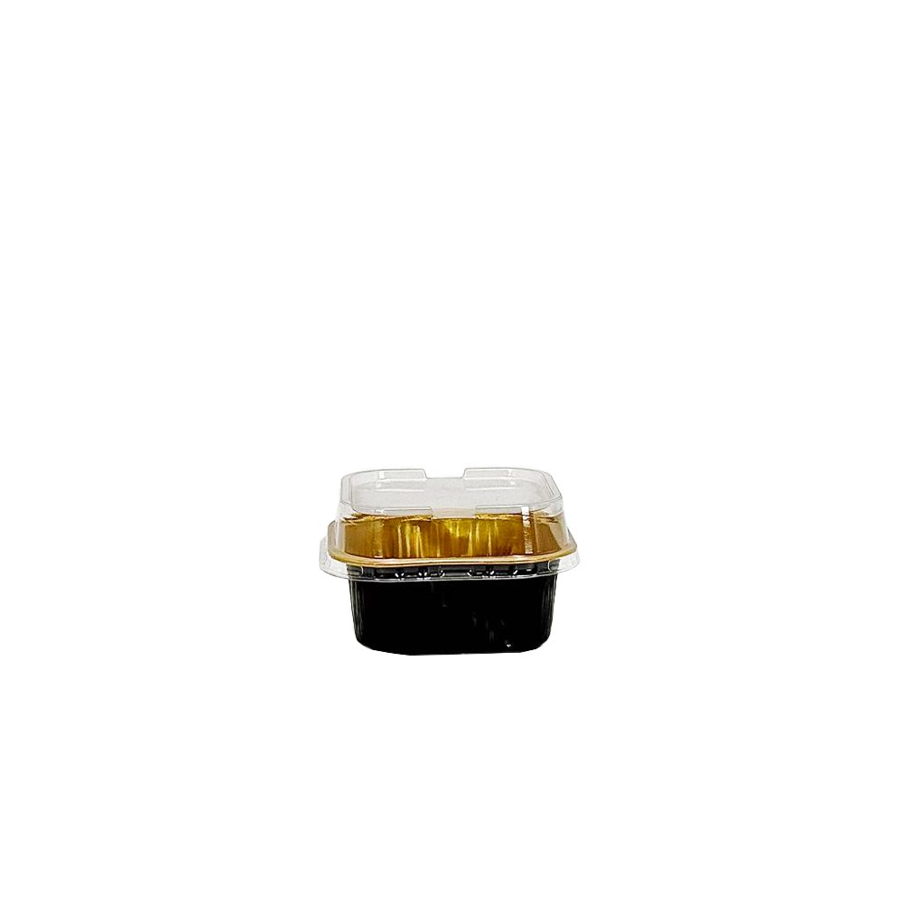 170mL Black & Gold Square Aluminium Foil Cake Tin - TEM IMPORTS™